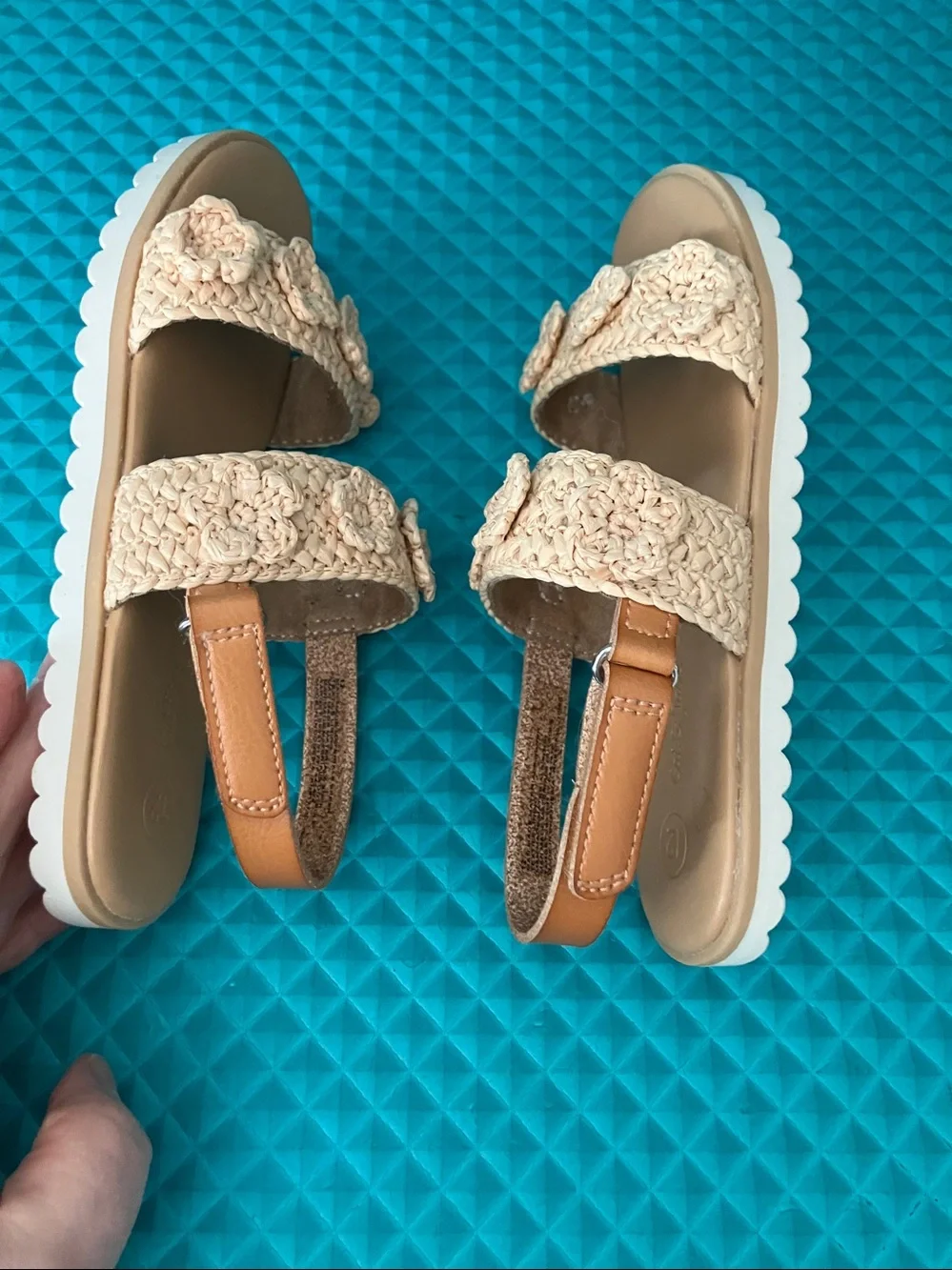 NEW CAT & JACK Toddler Girls Denitra Raffia Sandals | 12